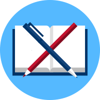 An icon showing a notebook with pen and pencil.